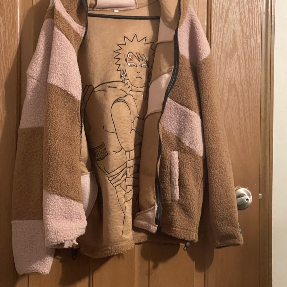 Anime Stylish Brown and Pink Fleece Jacket